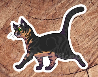 Charcoal Orange Tabby Short Hair Cat Sticker, Waterproof Stickers, Laminated Stickers, Gift for Cat Lovers, Cat Decal