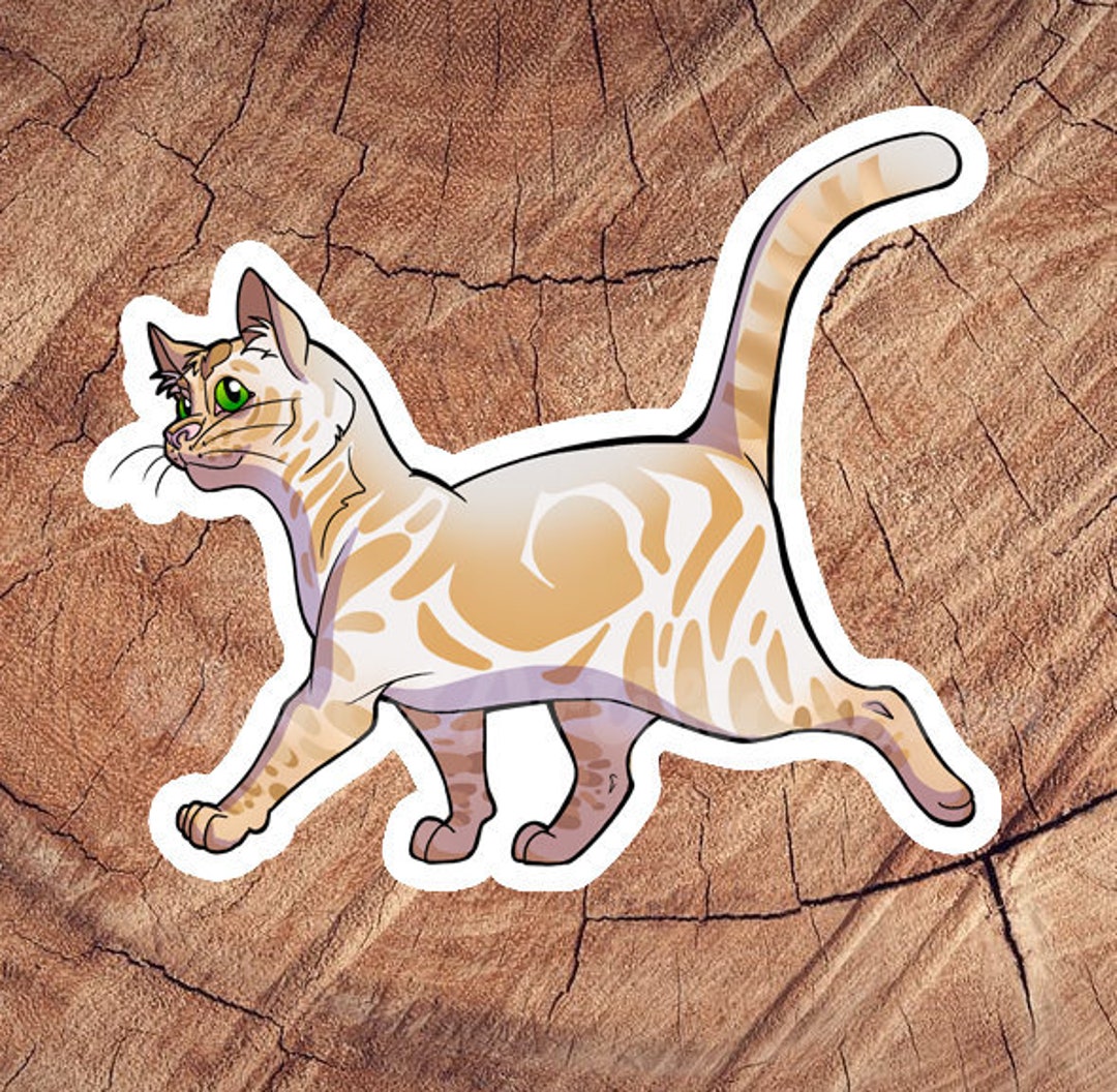 Dilute Orange Tabby Short Hair Cat Sticker Waterproof Etsy