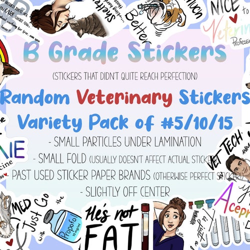 Bgrade Veterinary Sticker Pack Laminated Stickers for Etsy