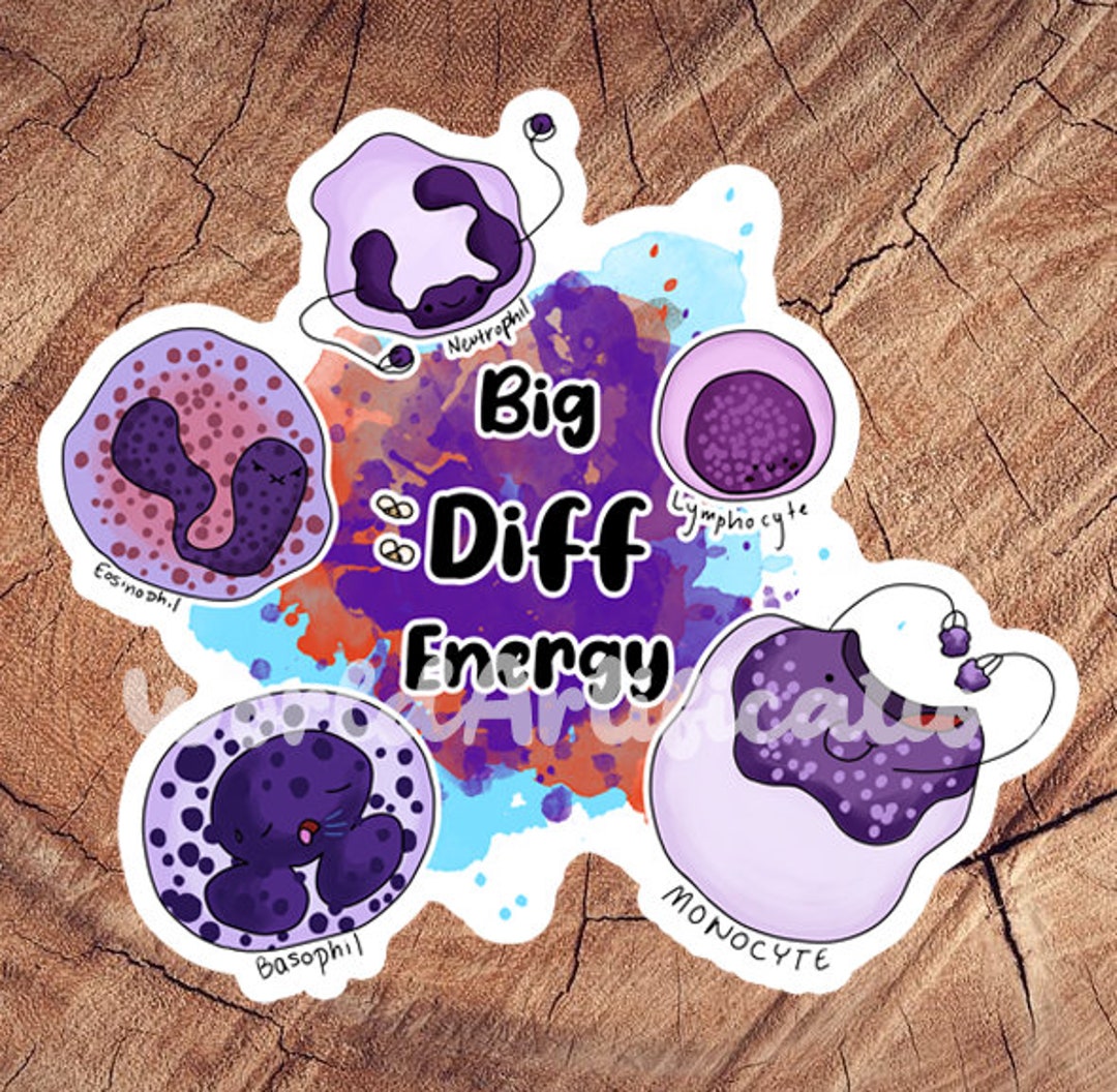 Big Diff Energy Sticker, Waterproof Sticker, Laminated Sticker, Vet Med ...
