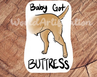 Baby Got Buttress Sticker, Waterproof Sticker, Laminated Sticker, Vet Med Gift, Funny Vet Med Stickers, Vet Med Car Decal, RVT Gift