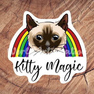 Kitty Magic Sticker, Waterproof Stickers, Laminated Stickers, Gifts for Veterinary, Funny Vet Sticker, Shelter Med Sticker