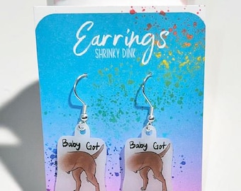 Baby Got Buttress Shrinky Dink Earrings, For Veterinary Professionals, Vet Med Gift, Vet tech Gift, Veterinarian Gift