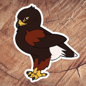 Harris Hawk Sticker, Laminated Stickers, Waterproof Stickers, Bird Lover Gift