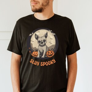 Halloween cute dog tshirt, halloween dog shirt, spooky dog Halloween tee, shirt for dog mom, dog top, mens dog t-shirt, black men&#39;s tee