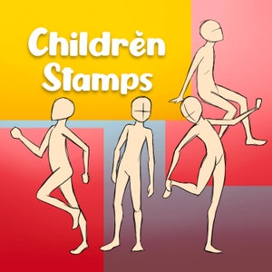 Kinder Posen Procreate Stempel, Kid Stempel, Procreate Child Referenzen, Manga Pose Stempel, Anime Kid Brushes, Preteen Figur Zeichnung Stempel