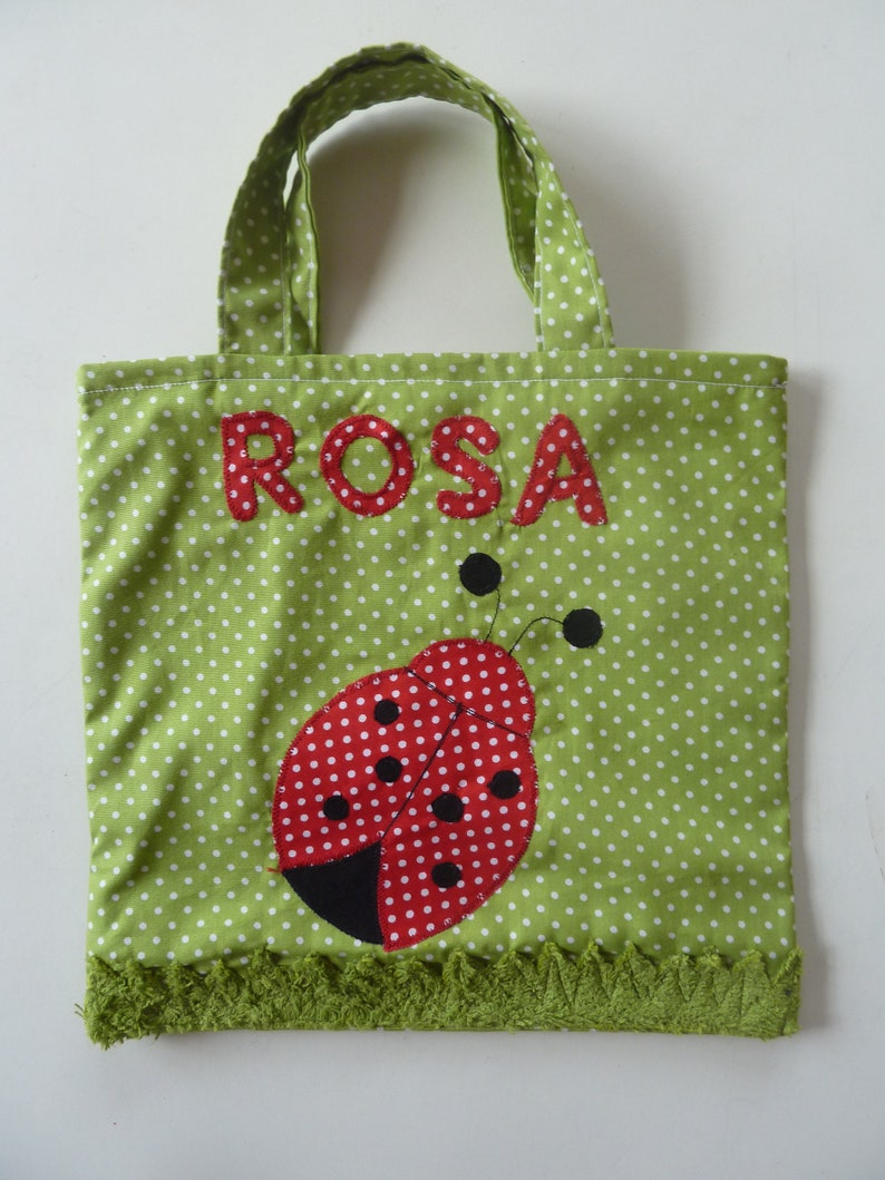 Children's bag ladybug with name image 1