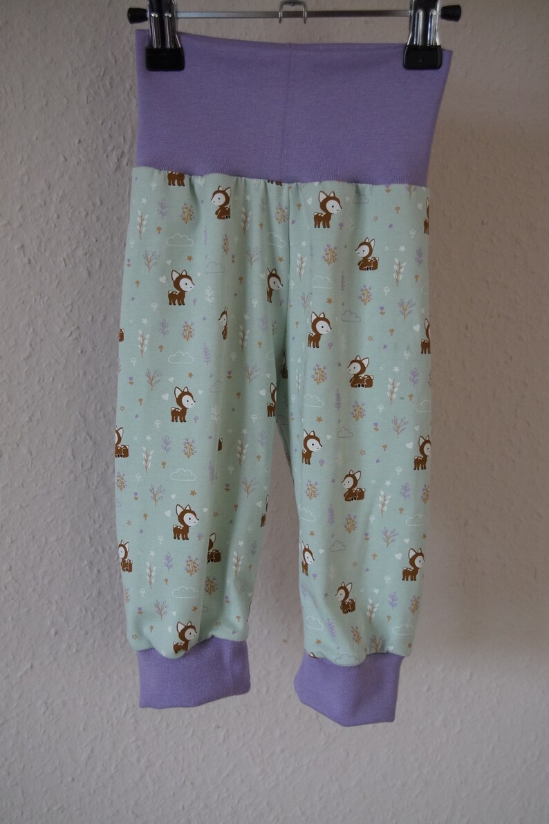 Baby and child's deer-patterned harem pants, sizes 56-116 image 2