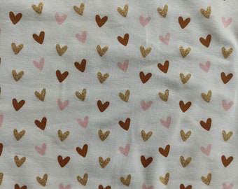 Jersey fabric heart with glitter