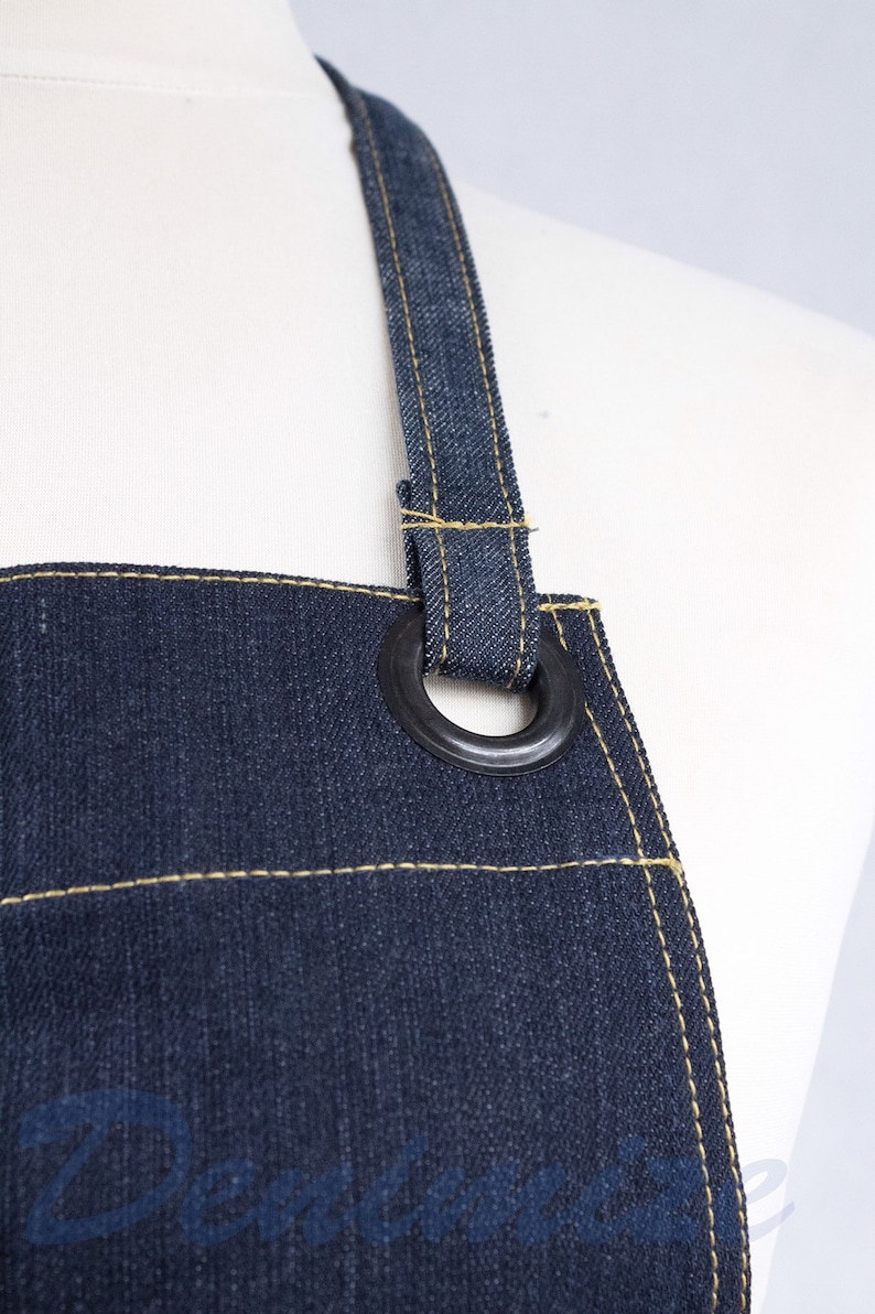 blue cooking apron Denim apron chefs apron chefsgardening apron. recycled jeans apron