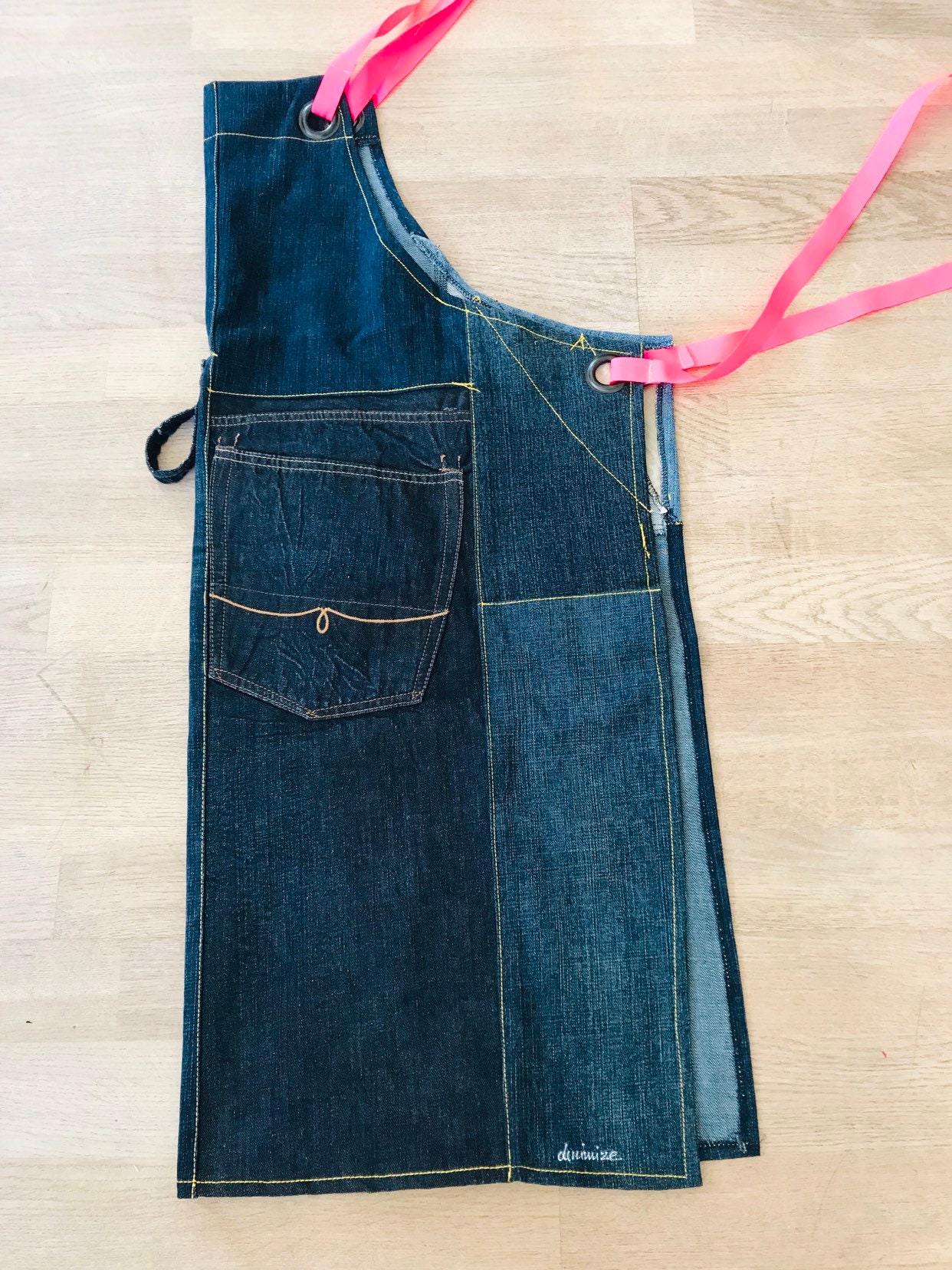 Reconstruct Apron Denim Apron, Recycled Jeans Apron, Patchwork , Barista Apron , Workshop ...