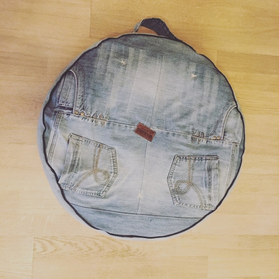 denim floor pillow
