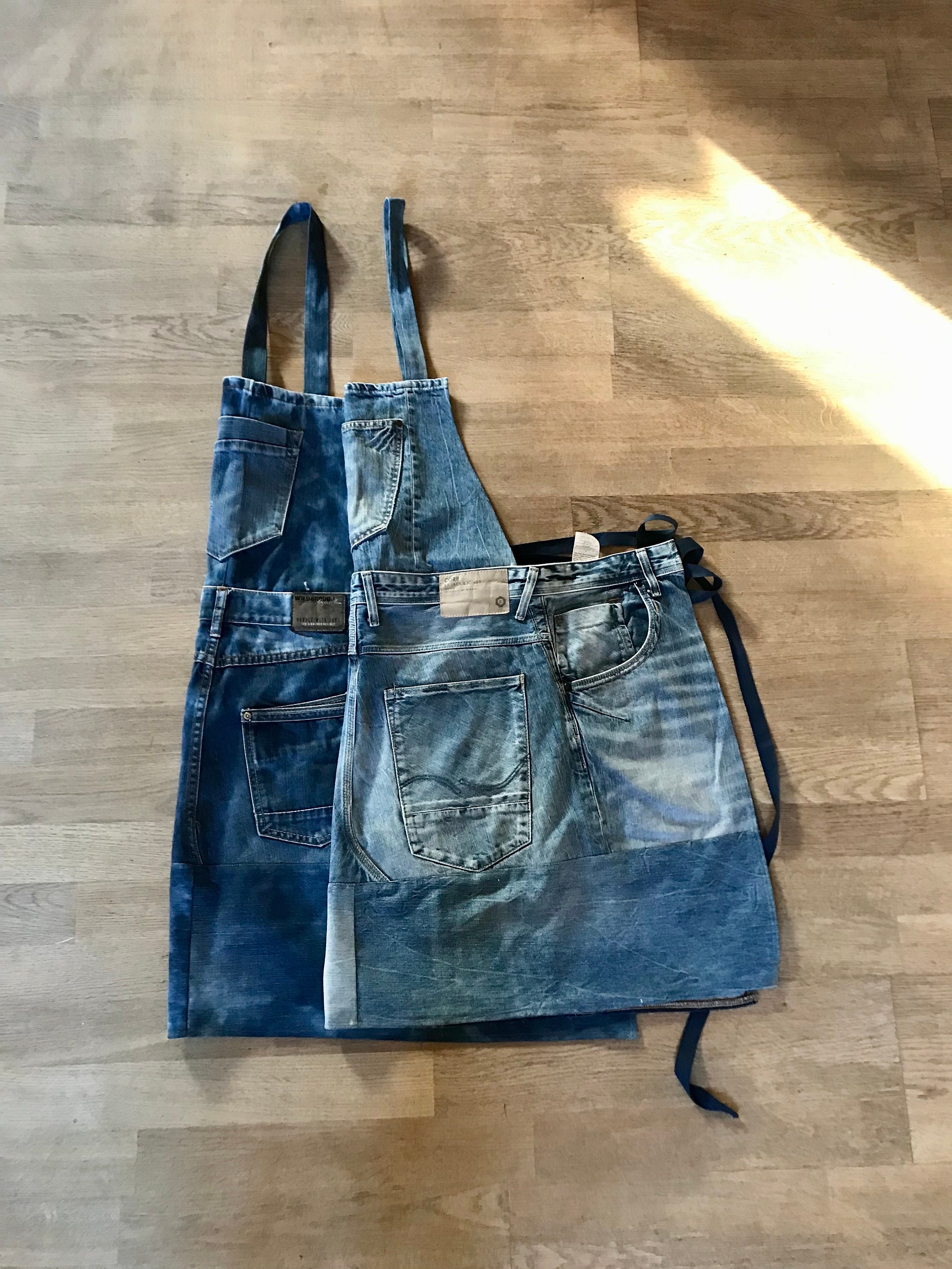 DENIM DUNGAREE PROBAN® CRAFTMAN APRON Custom Made Denim Cooking/working Apron Made of Recycled