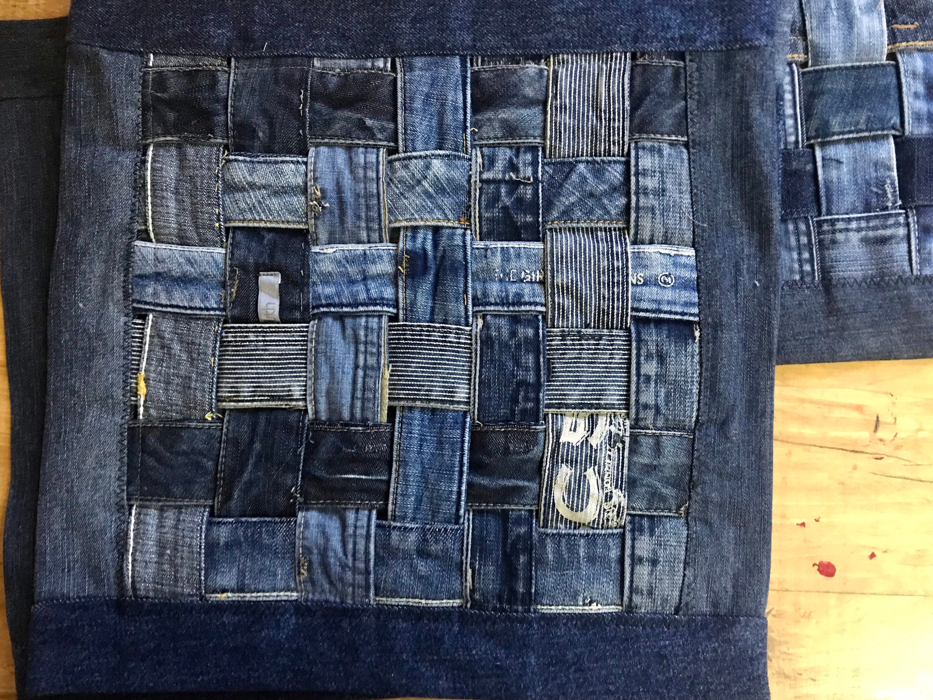 Recycled Denim/jeans Unusual Place Matts PIXEL Place Matts - Etsy