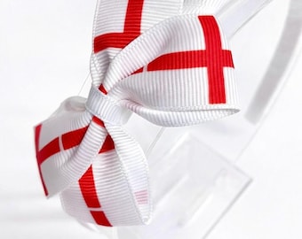 England flag head band, England hair band, England hair bow, Union Jack hair bow, uk bows