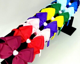 Pretty headband, alice band with bow, double bow headband, big bow hair band