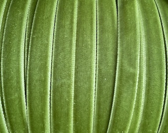 10mm velvet ribbon, olive velvet ribbon, 3/8” olive ribbon, 3/8 inch velvet ribbon green, 1cm wide ribbon velvet