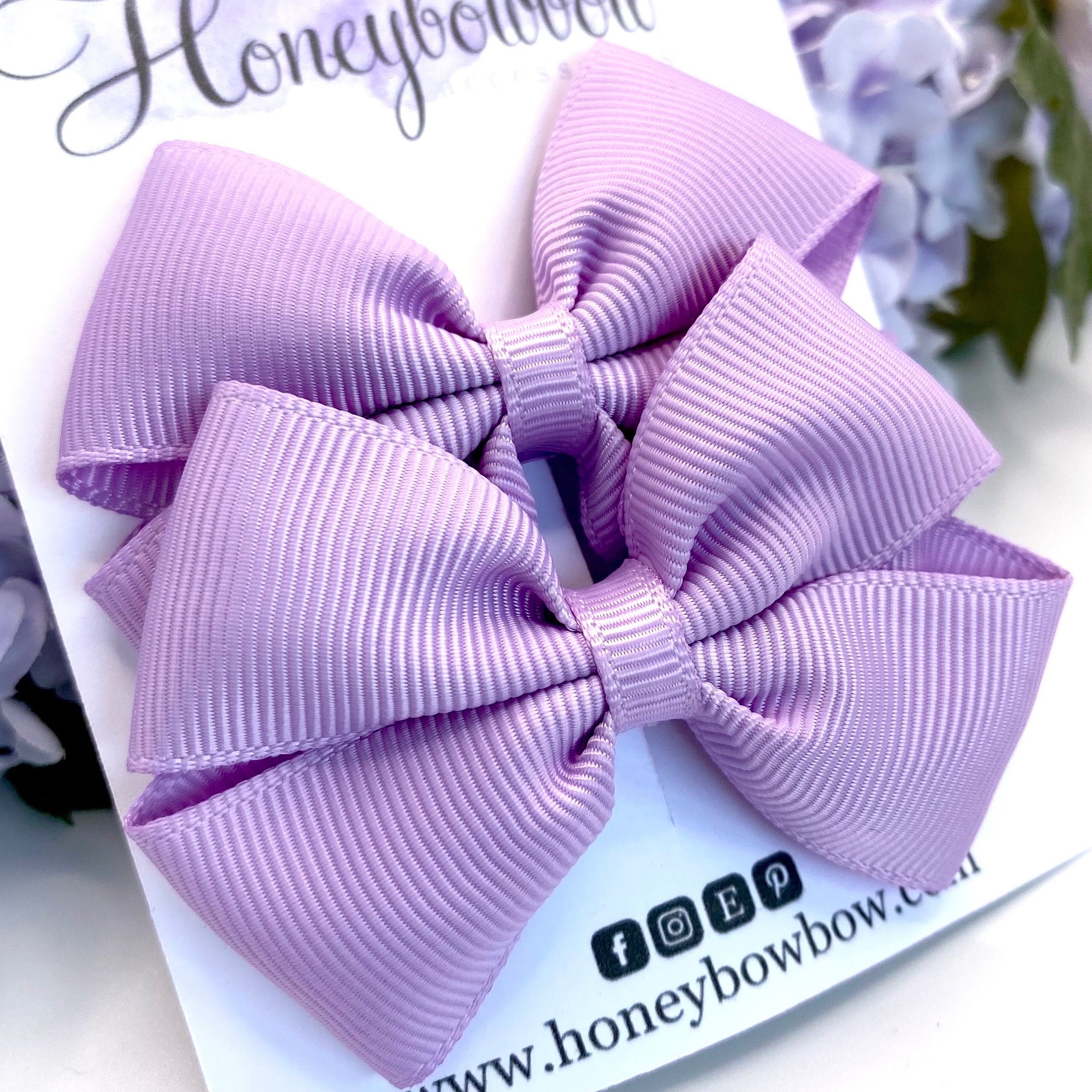 Light Orchid Hair Bows, Lilac Hair Accessories, Lavender Hair Bow