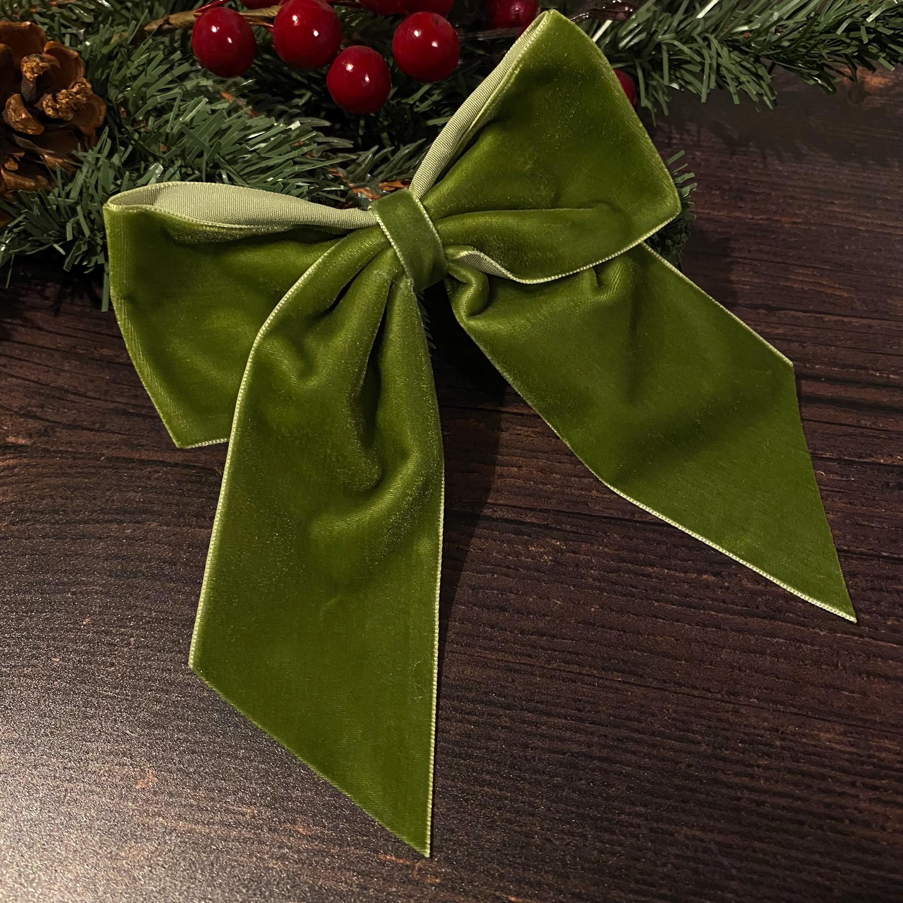 Green Velvet Christmas Tree Bows, Velvet Bows for Christmas Tree ...
