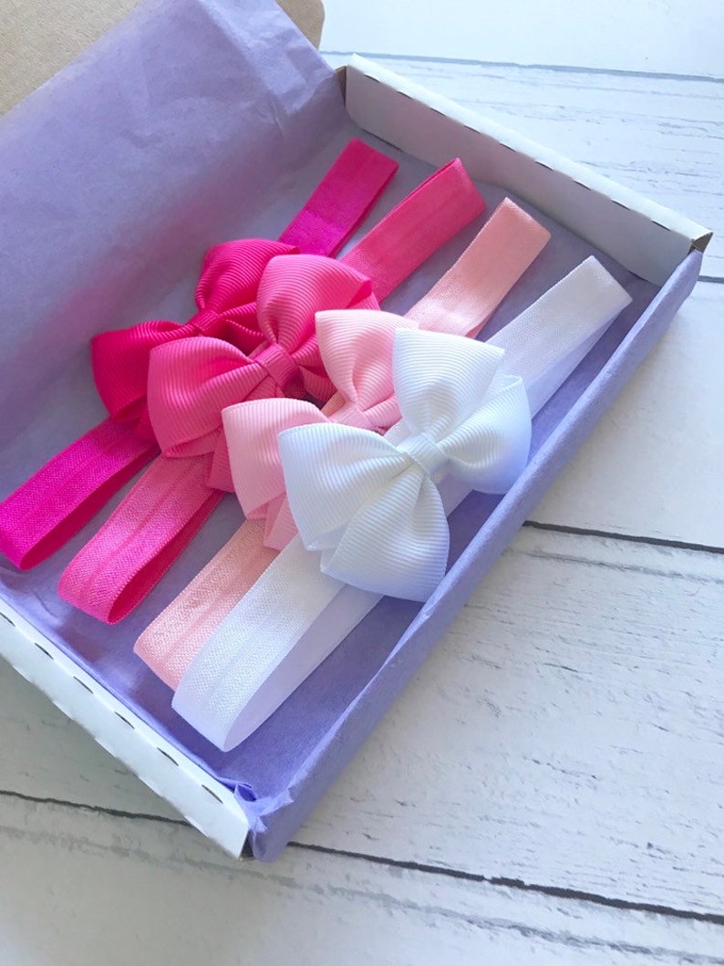 Baby Headbands Pink Baby Bows Pink Baby Headbands Baby Etsy Singapore