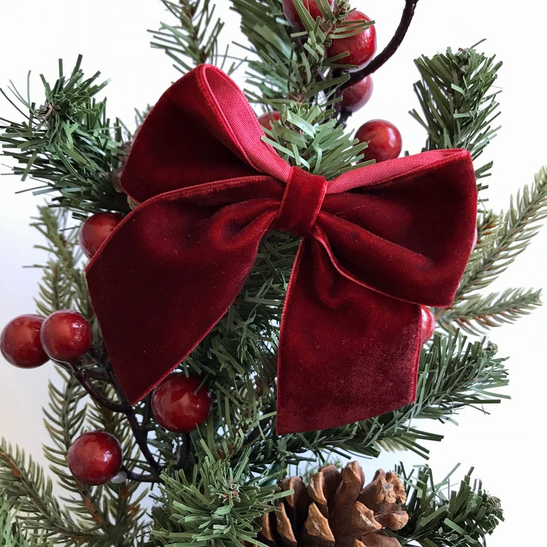 Velvet Christmas tree bows velvet bows for Christmas tree Etsy