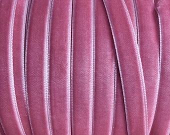 Cinta de terciopelo de 10 mm, cinta de terciopelo rosa de 10 mm, 3/8 de pulgada, cinta de terciopelo de 3/8, cinta rosa oscuro de 1 cm
