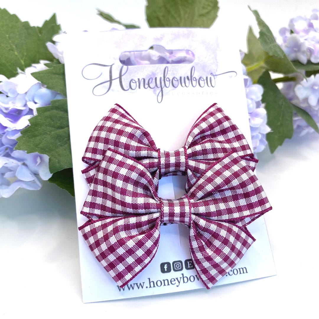Burgundy School Bows, 2 and a Half Inch Ribbon Bows, Small School Bows ...