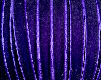 10mm velvet ribbon, Regal purple velvet ribbon 10mm, dark purple ribbon 1cm, 3/8” purple ribbon, 3/8 inch wide velvet ribbon,
