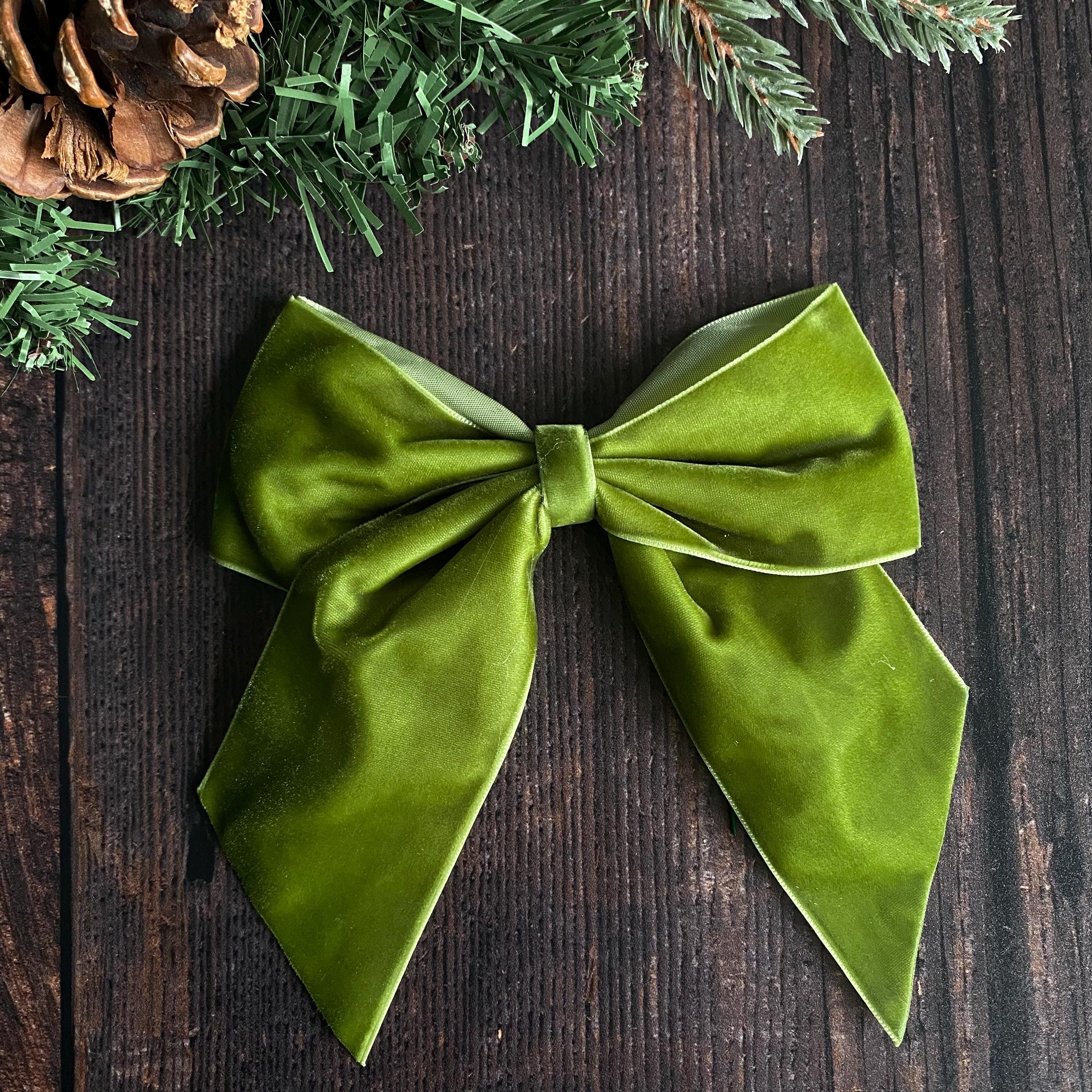 Green Velvet Christmas Tree Bows, Velvet Bows for Christmas Tree ...