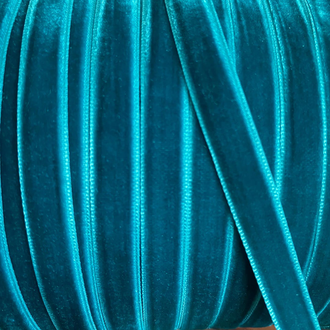10mm Velvet Ribbon, Teal Velvet Ribbon, 3/8” Teal Ribbon, 3/8 Inch ...