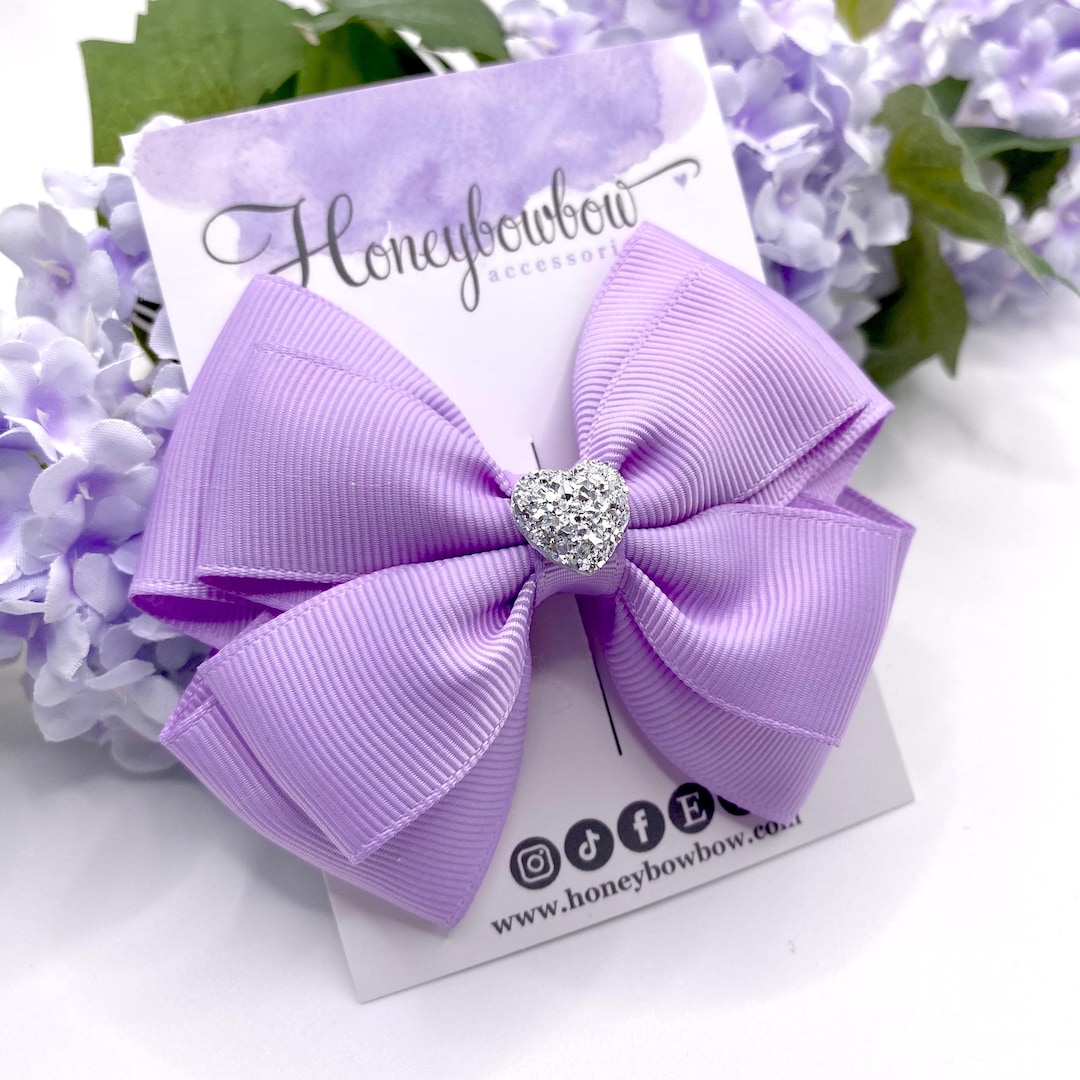 Light Orchid Hair Bow, Light Orchid Ribbon Hair Bow, Light Purple