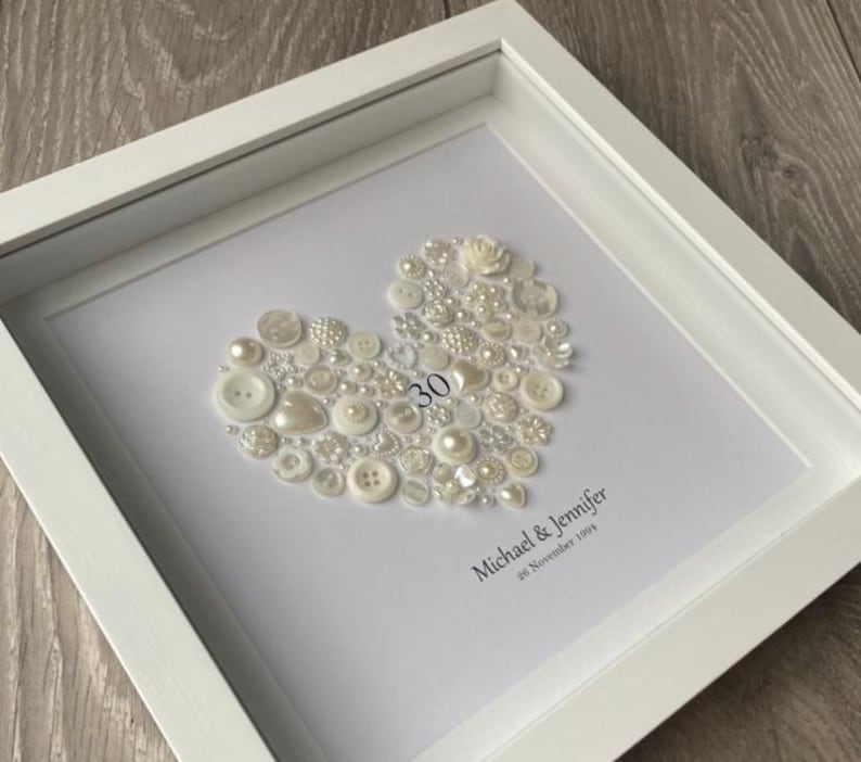 Personalised Wedding Gift - Wedding Day - Gift for Couple on their Wedding Day - 30th Anniversary - Pearl Anniversary - 30th Wedding image 2