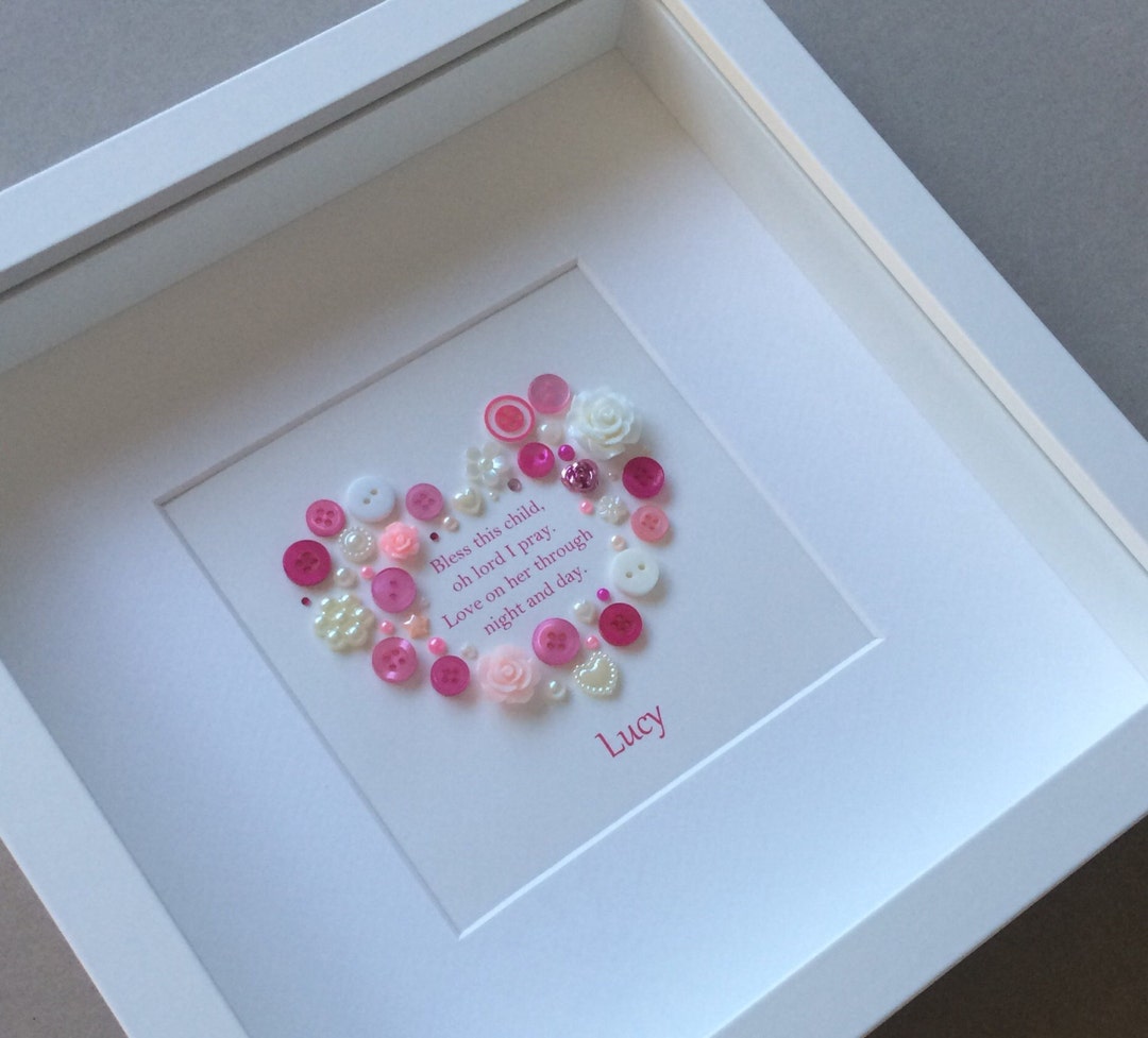 Baptism Gift Idea Christening Gift Gift for Goddaughter Button Art
