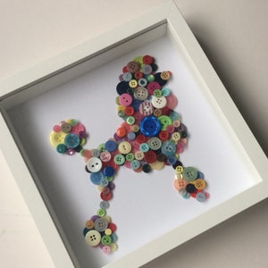 Poodle Art - Poodle Wall Hanging - Button Art - Christmas Gift Idea - Dog Gift - Dog Themed Gift - Colourful Wall Art - Poodle Gift Idea bild 5