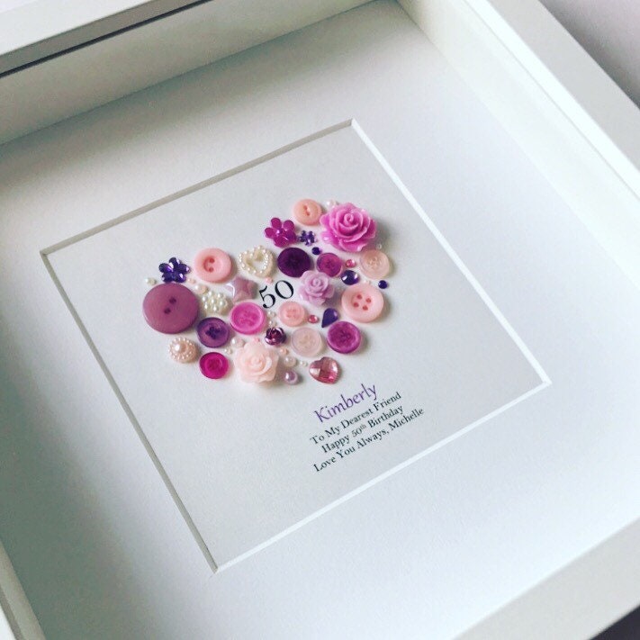 Birthday Button Art Birthday Gift for Friend Christmas Gift Etsy UK