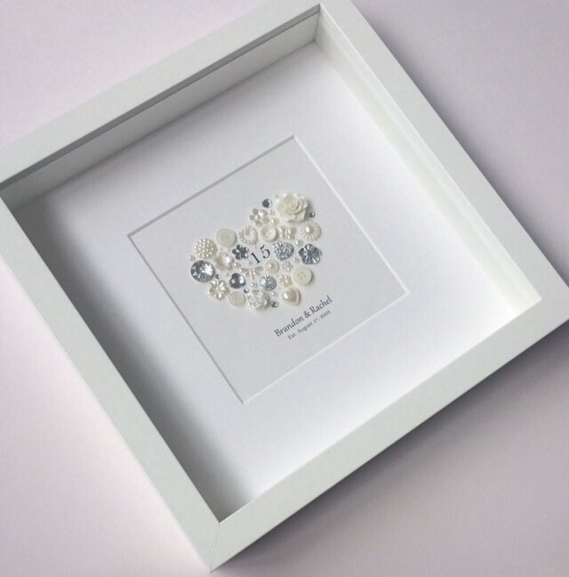 15th Wedding Anniversary Gift Crystal Anniversary Frame Etsy UK