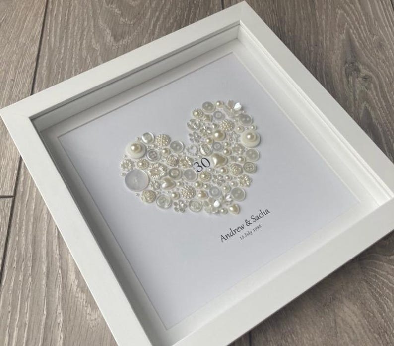 Personalised Wedding Gift - Wedding Day - Gift for Couple on their Wedding Day - 30th Anniversary - Pearl Anniversary - 30th Wedding image 3