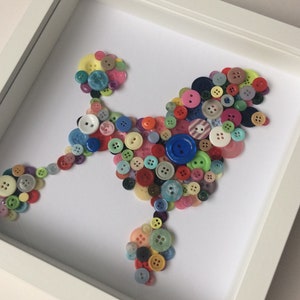 Poodle Art - Poodle Wall Hanging - Button Art - Christmas Gift Idea - Dog Gift - Dog Themed Gift - Colourful Wall Art - Poodle Gift Idea bild 2
