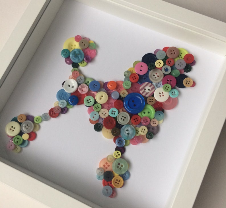 Poodle Art - Poodle Wall Hanging - Button Art - Christmas Gift Idea - Dog Gift - Dog Themed Gift - Colourful Wall Art - Poodle Gift Idea bild 2