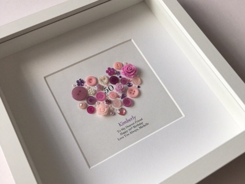 Birthday Button Art Birthday Gift for Friend Christmas Gift Etsy UK