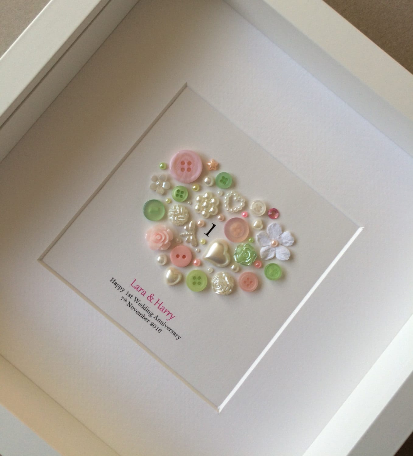 1st Wedding Anniversary Paper Anniversary Traditional Gift Etsy UK