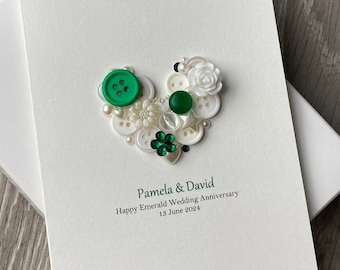 Emerald Anniversary Card, Handmade Card, 55th Anniversary Gift, Emerald Wedding Anniversary, 55th Wedding Gift, Gift for Couples, Emerald