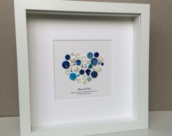 45th Anniversary Gift 45th Wedding Anniversary Sapphire Anniversary