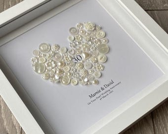 Personalised Wedding Gift - Wedding Day - Gift for Couple on their Wedding Day - 30th Anniversary - Pearl Anniversary - 30th Wedding