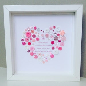 Button Art, Positive Quote, Gift Idea for Niece, Birthday Gift, Wall Art for Girls, Teenagers Gift, Best Friend Present, Thank you Gift