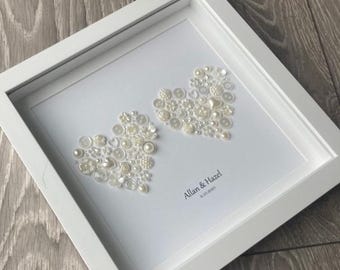30th Wedding Anniversary, Pearl Wedding, Pearl Anniversary, 30th Anniversary, Keepsake, Pearl Art, 30 years married, Anniversary Gift