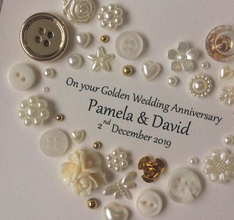 Golden Anniversary Gifts, 50th Anniversary, 50th Wedding Anniversary, Golden Wedding Anniversary Present, Anniversary Gift Ideas, Golden Art image 5