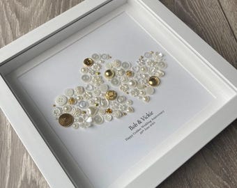 50th Anniversary Gift, Golden Wedding Anniversary, Golden Anniversary Gift,  50th Wedding Gift, Gift for Grandparents