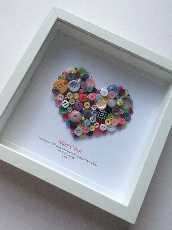 Personalised Button Art, Christmas Gift, Gift Idea for Daughter, Gift for Niece, Best Friend Gift, Birthday, Leaving Present, 18th, 21st