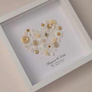 50th Anniversary Gift Ideas Golden Anniversary 50th Wedding Golden Wedding Anniversary Anniversary Gift Button Art Golden Years image 6